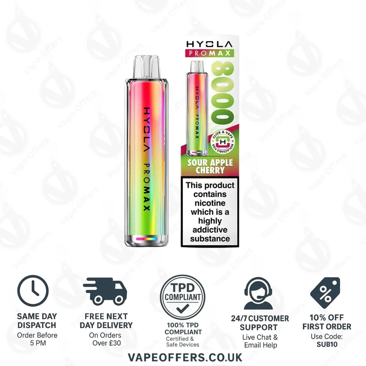 Hyola Pro Max 8K Prefilled Vape Pod Kit Sour Apple Cherry