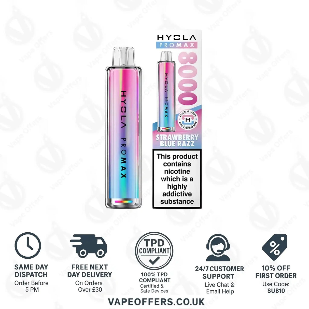 Hyola Pro Max 8K Prefilled Vape Pod Kit Strawberry Blue Razz