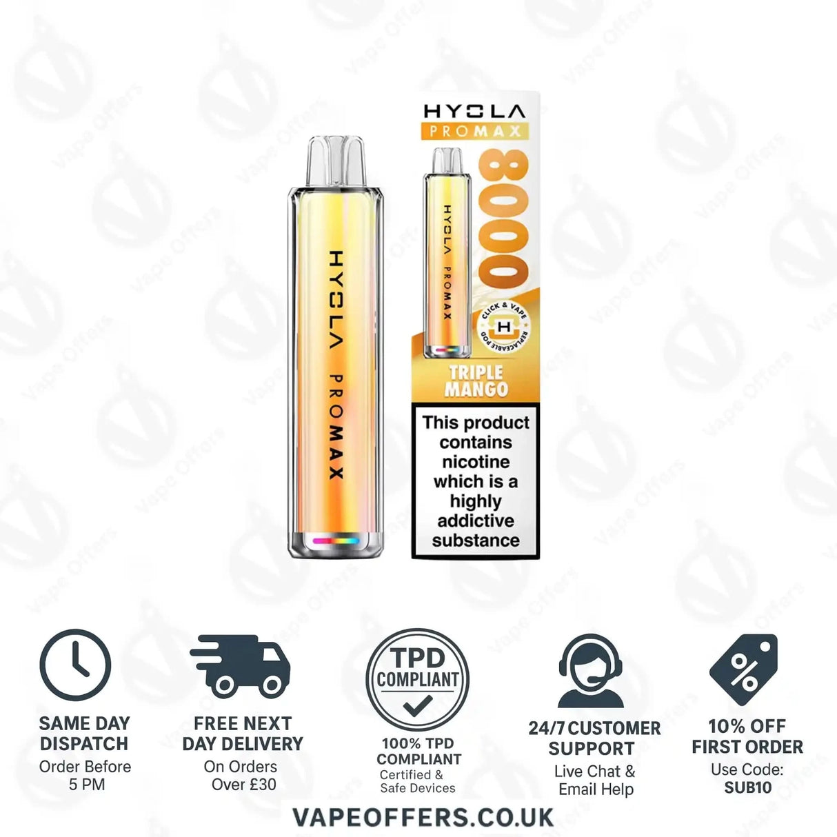 Hyola Pro Max 8K Prefilled Vape Pod Kit Triple Mango