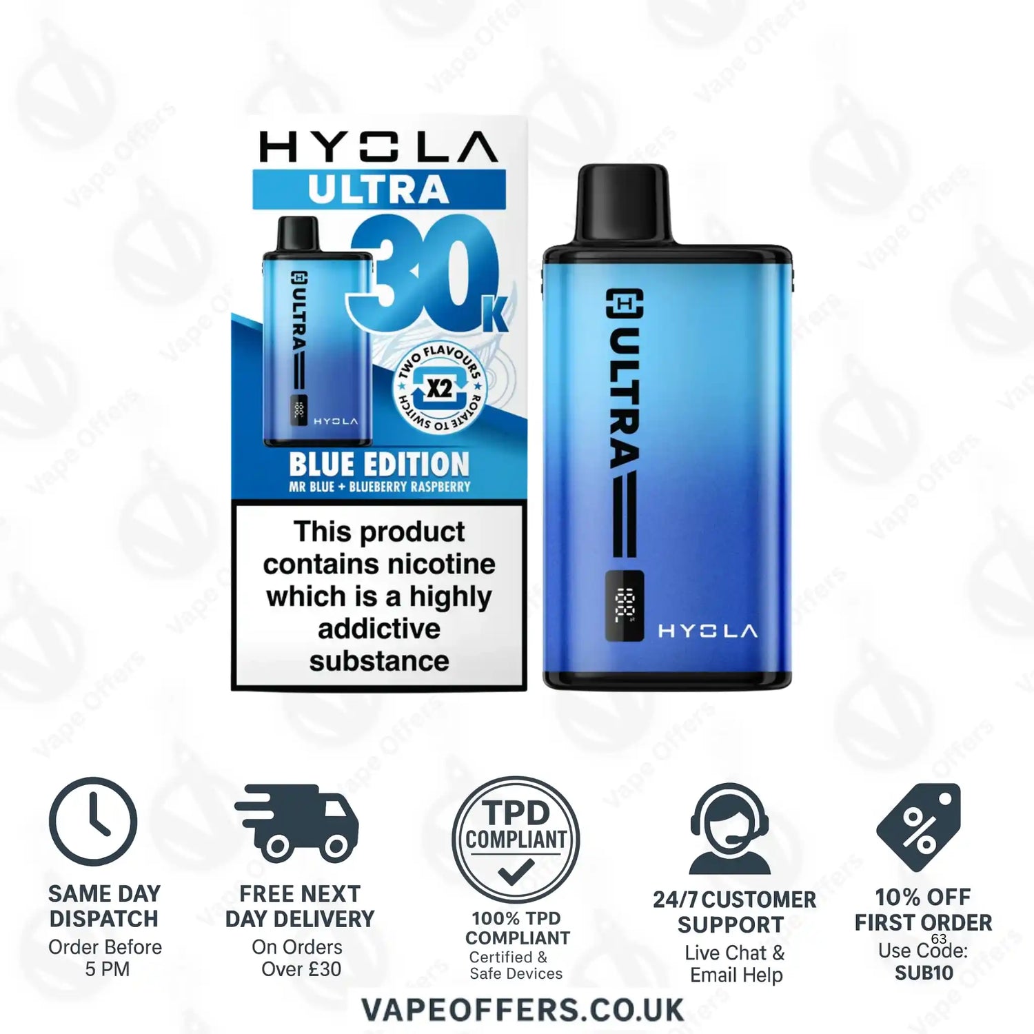 Hyola Ultra 30K Puffs Prefilled Pod Vape Kit Blue Edition