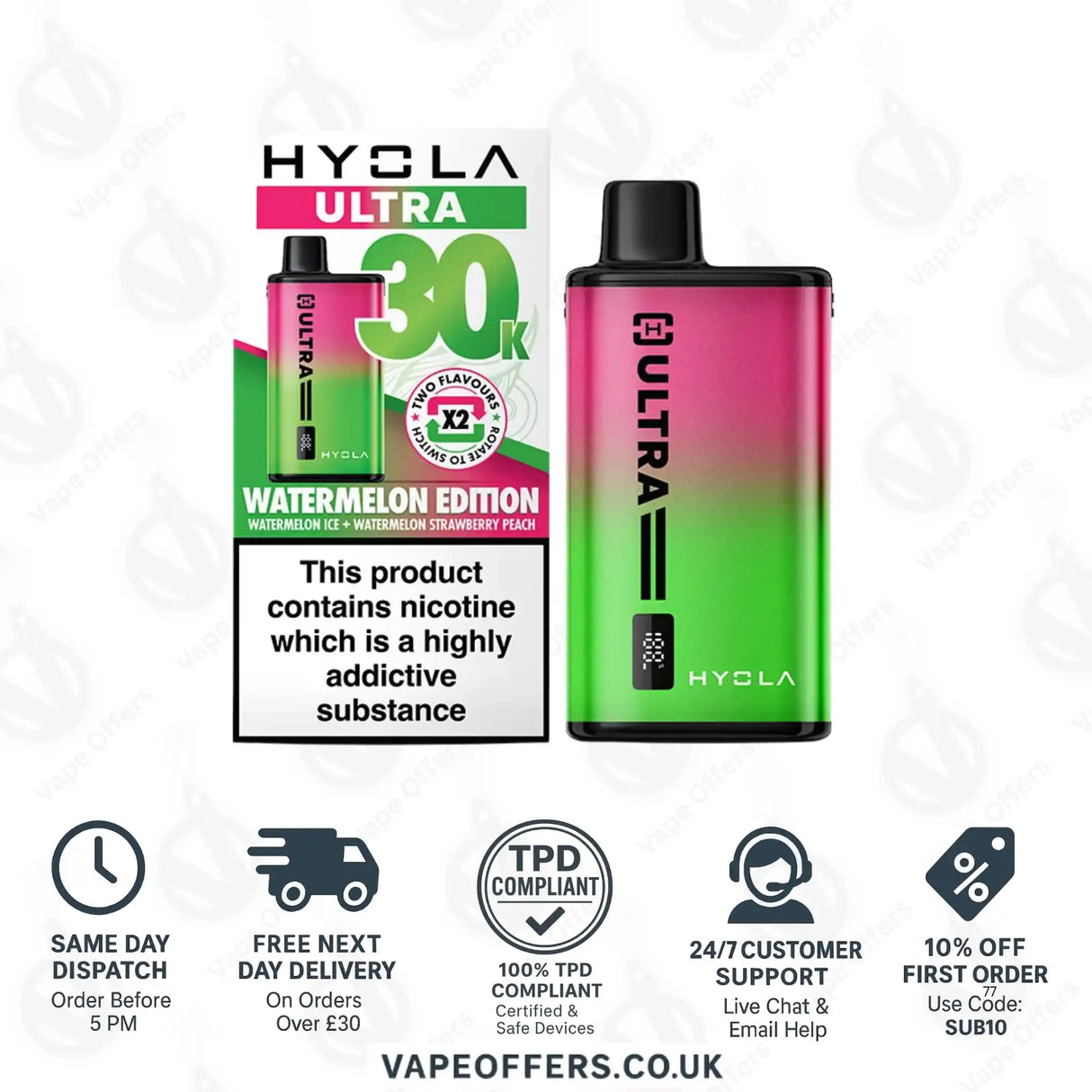 Hyola Ultra 30K Puffs Prefilled Pod Vape Kit Watermelon Edition
