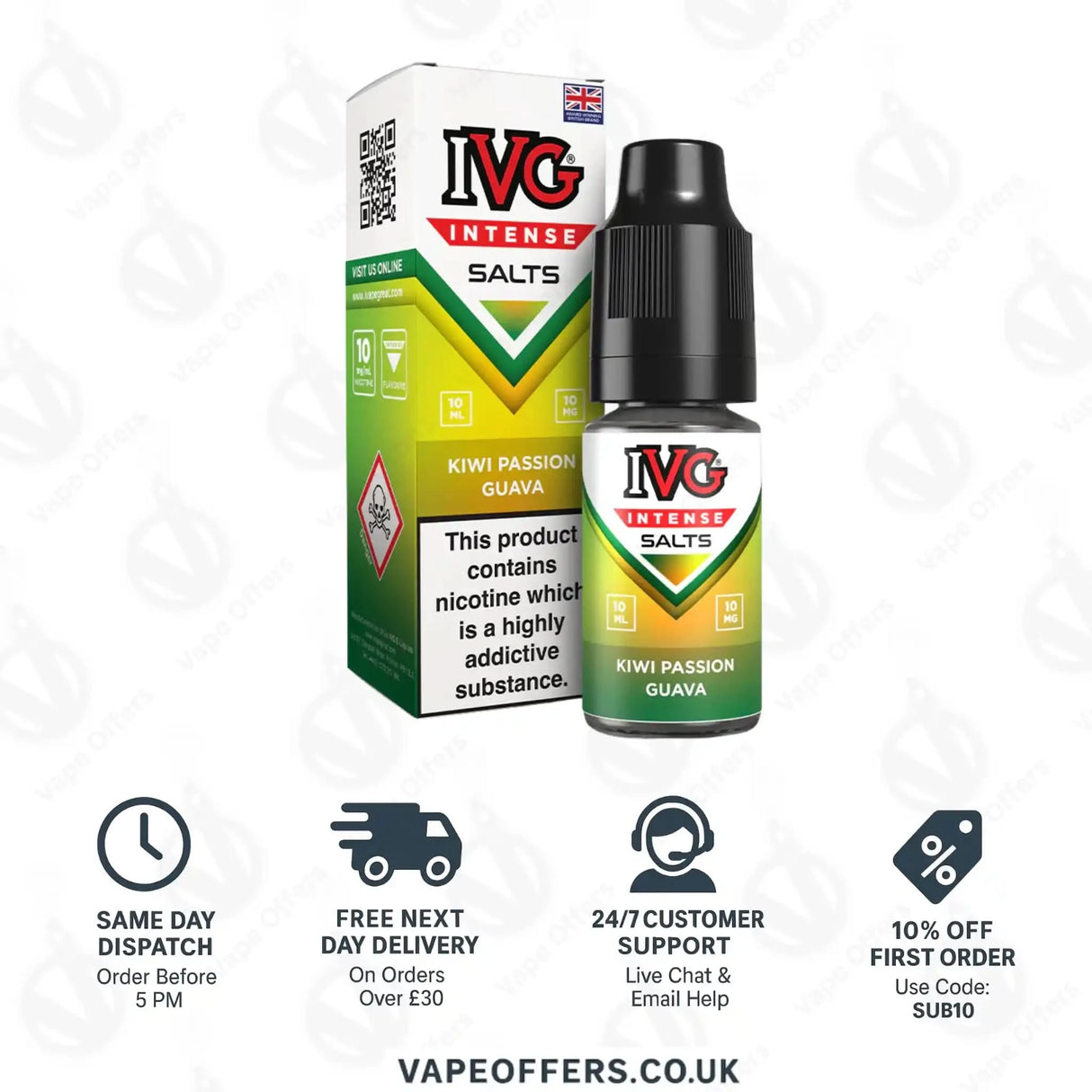 IVG Intense Salts Kiwi Passionfruit Guava Nic Salt