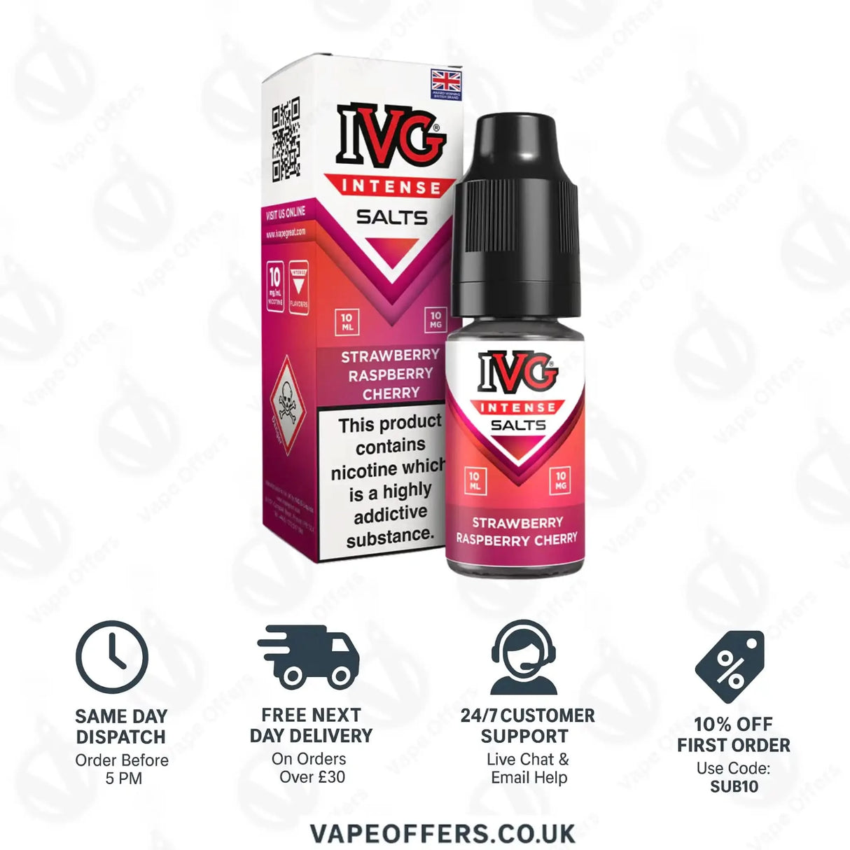 IVG Intense Salts Strawberry Raspberry Cherry Nic Salt