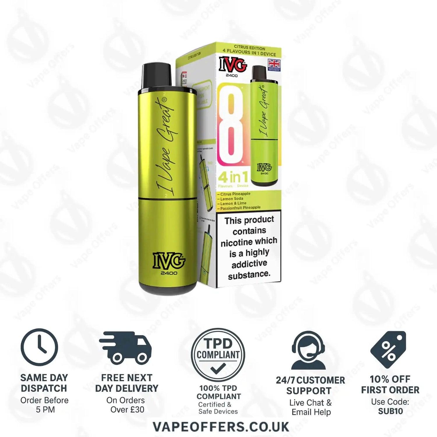 IVG 2400 4 in 1 Prefilled Pod Kit Citrus Edition