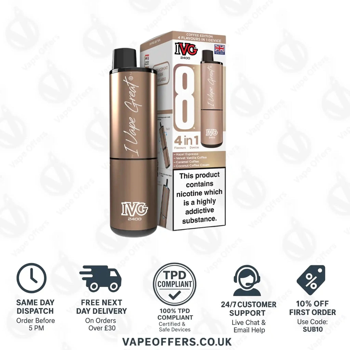 IVG 2400 4 in 1 Prefilled Pod Kit Coffee Edition