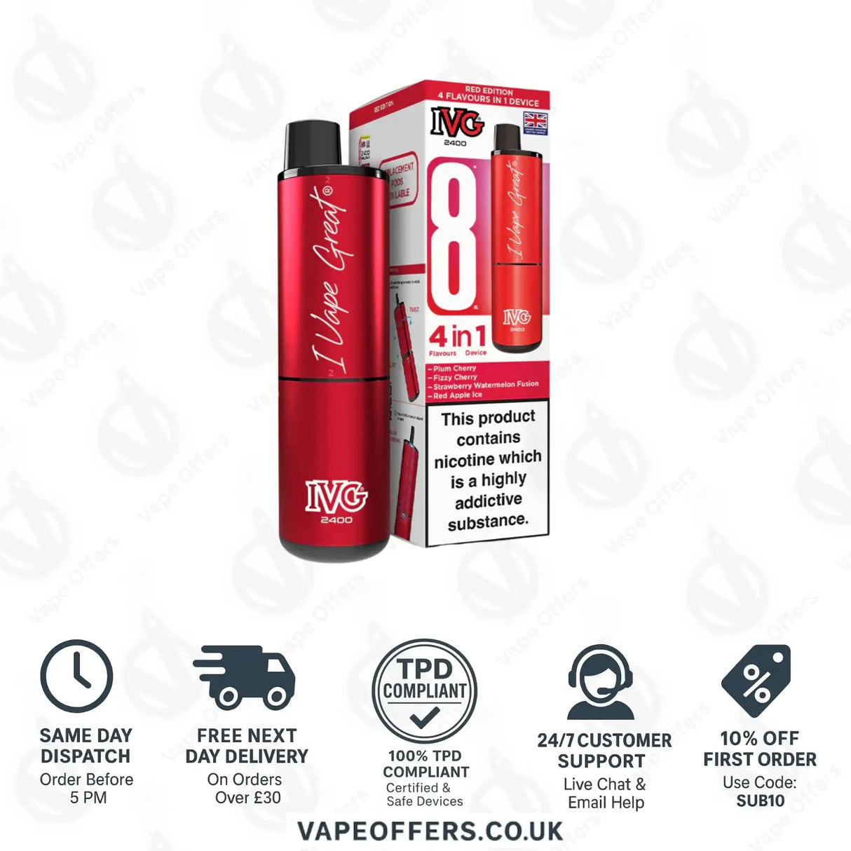 IVG 2400 4 in 1 Prefilled Pod Kit Red Edition