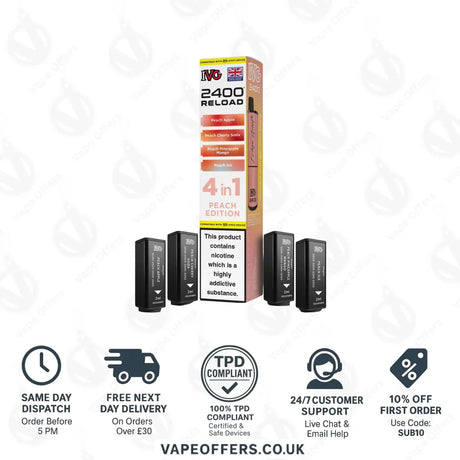IVG 2400 4 in 1 Prefilled Pods Peach Edition