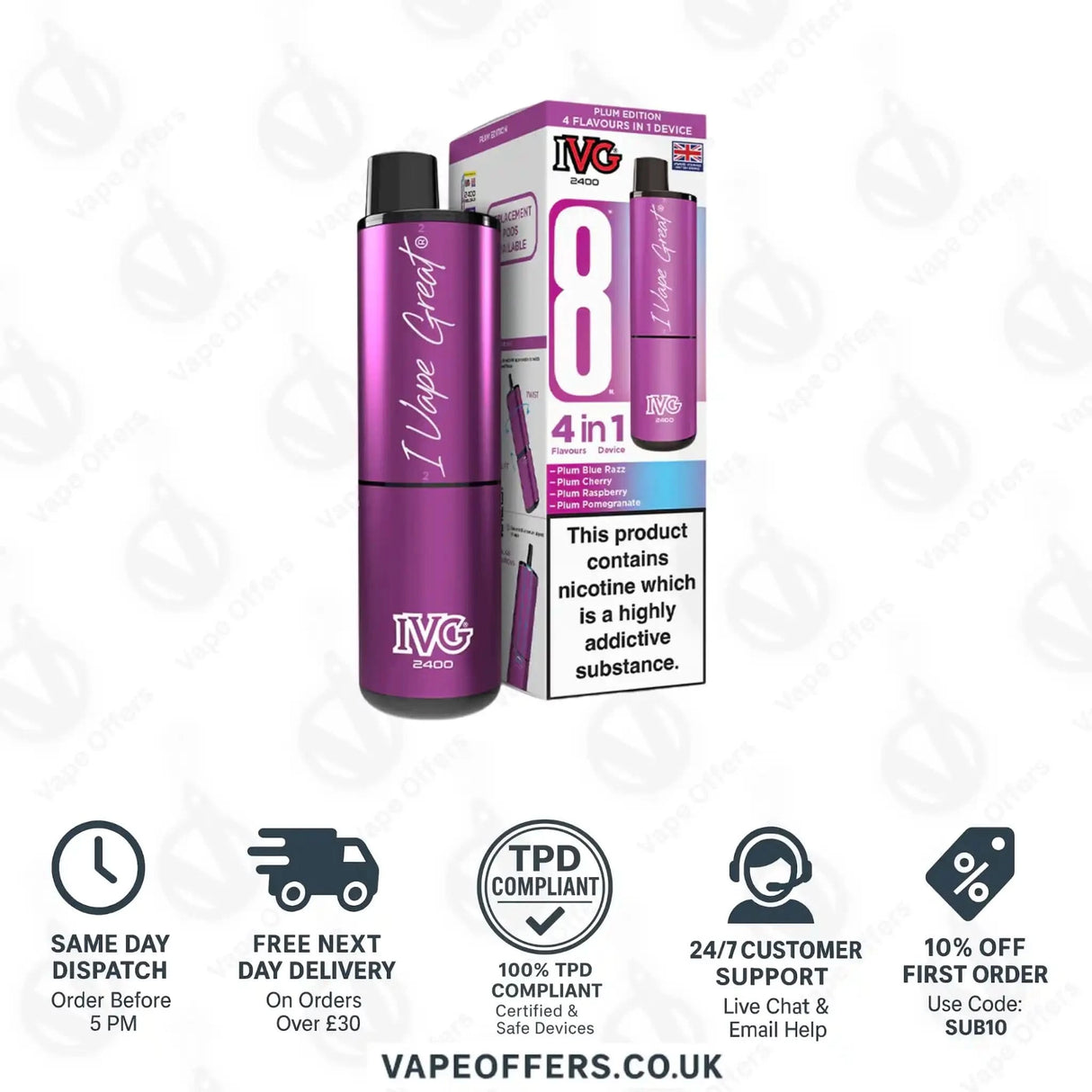 IVG 2400 4 in 1 Prefilled Pod Kit Plum Edition