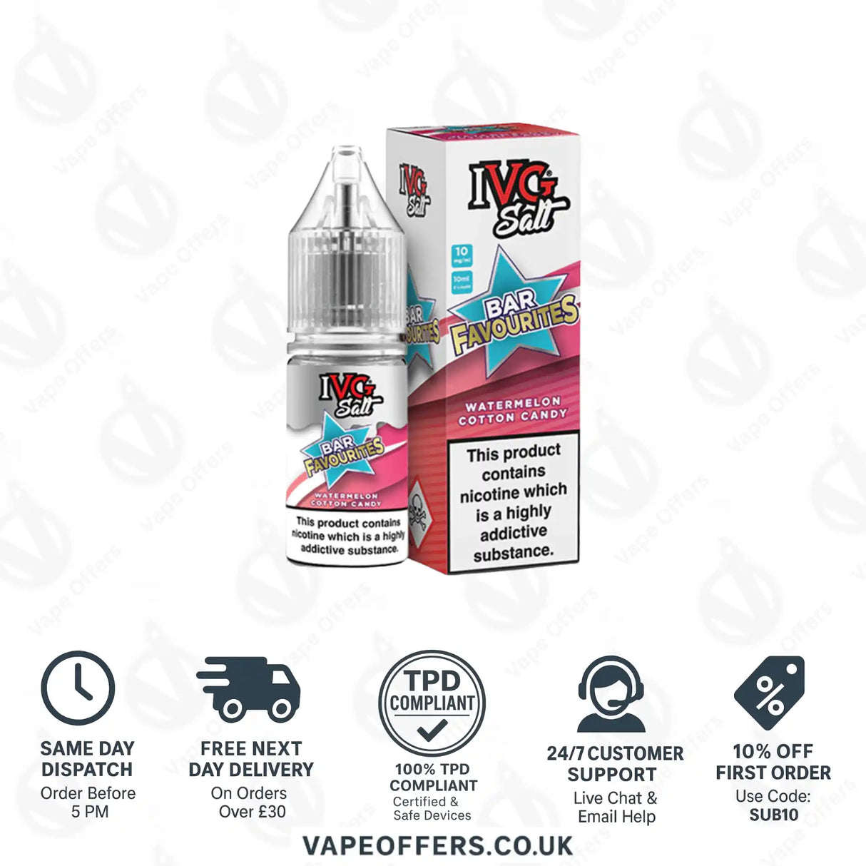 IVG Bar Favourites Watermelon Cotton Candy Salts