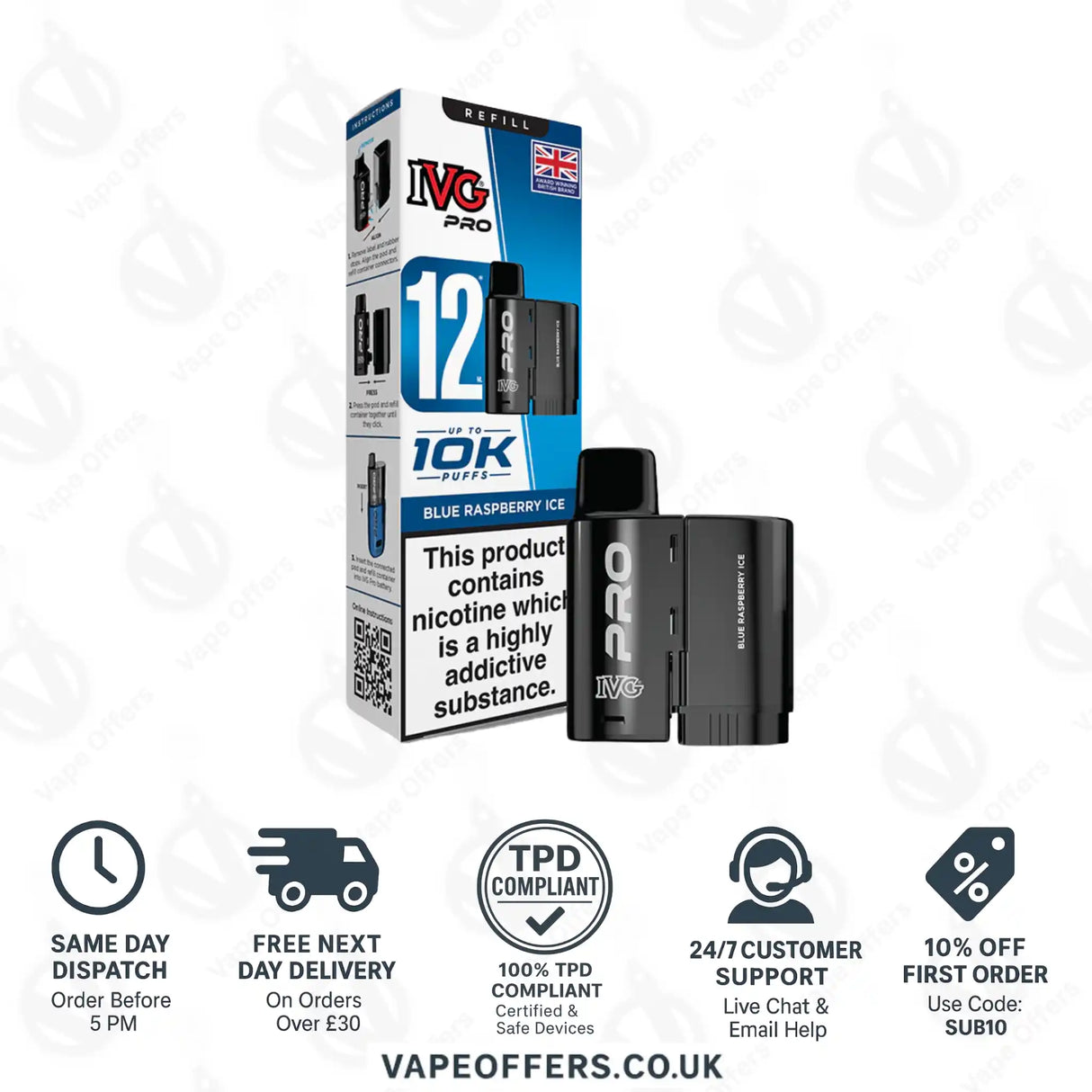 IVG Pro 12 Prefilled Pod Blue Raspberry Ice