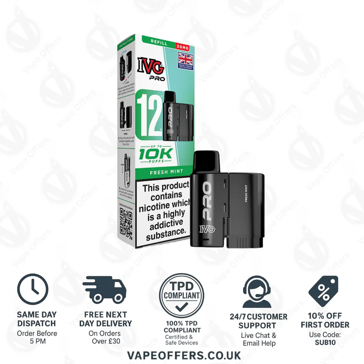 IVG Pro 12 Prefilled Pod Fresh Mint