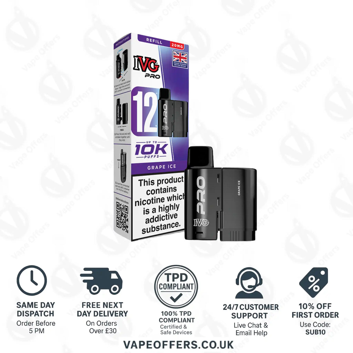IVG Pro 12 Prefilled Pod Grape Ice