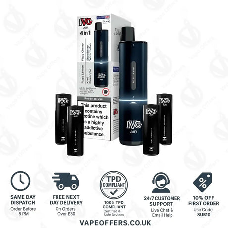 IVG Rechargeable Air 4 in 1 Black Starter Kit
