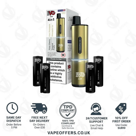 IVG Rechargeable Air 4 in 1 Gold Starter Kit