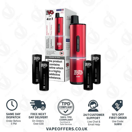 IVG Rechargeable Air 4 in 1 Red Starter Kit