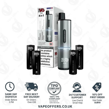 IVG Rechargeable Air 4 in 1 Silver Starter Kit