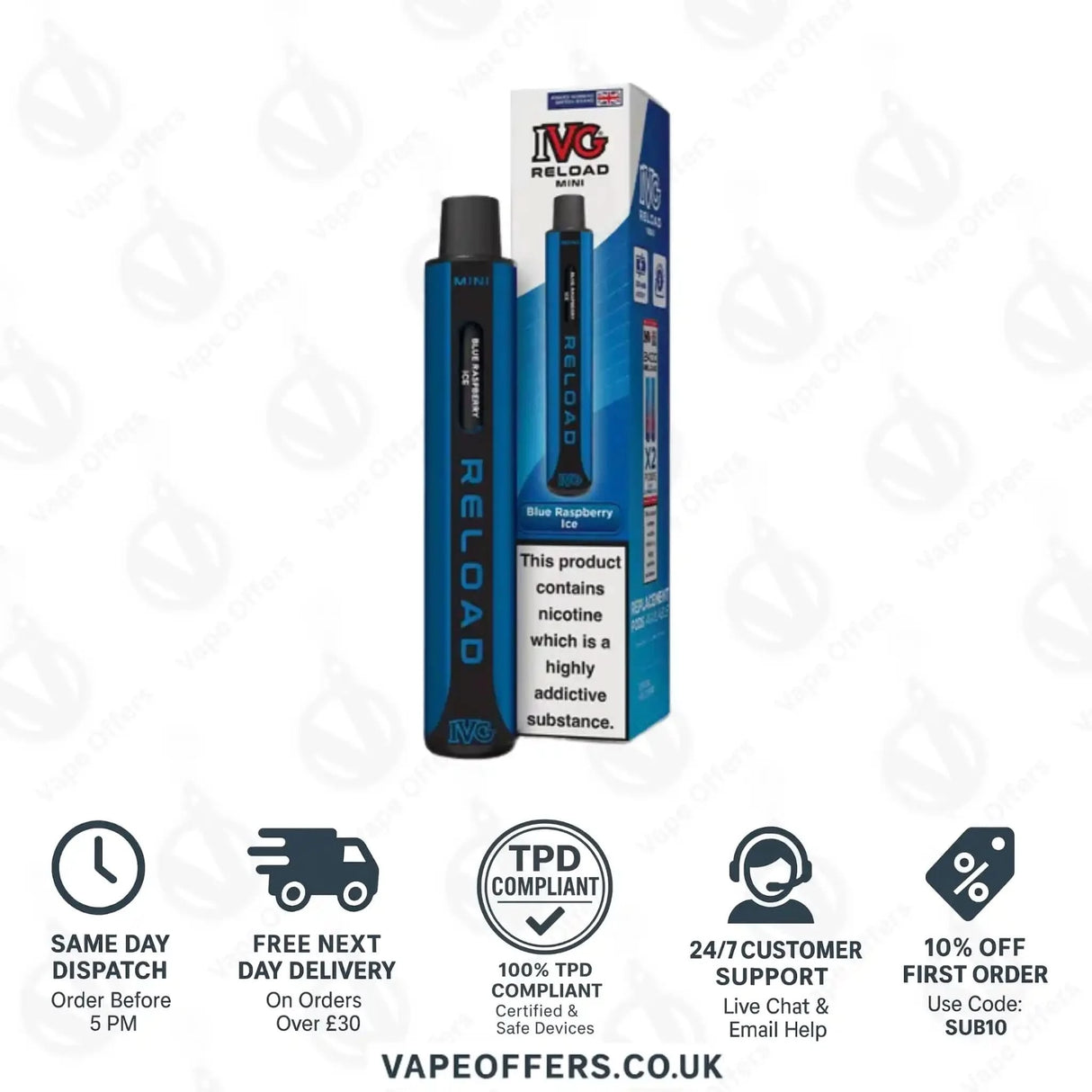 IVG Reload Mini Prefilled Pod Kit Blue Raspberry Ice