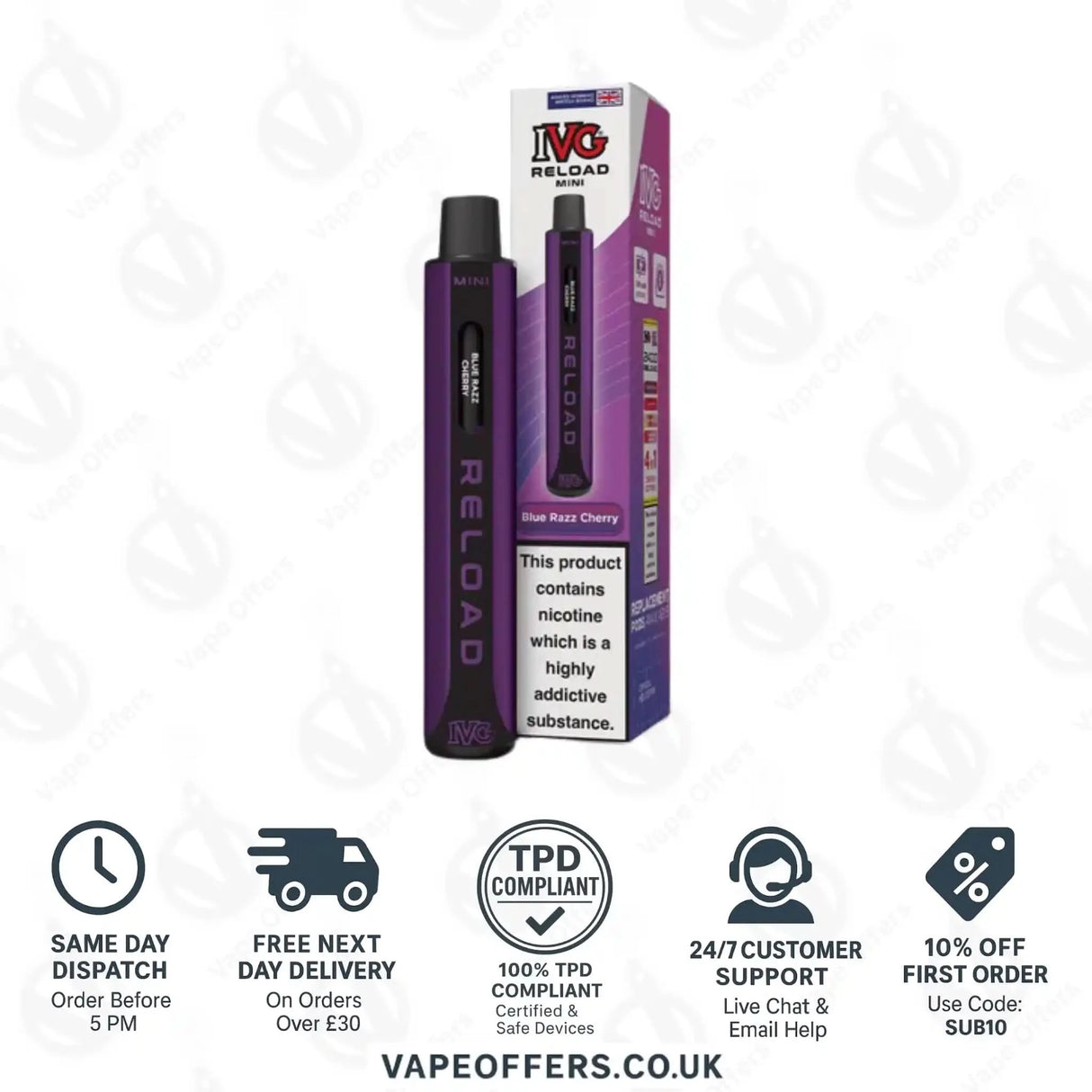 IVG Reload Mini Prefilled Pod Kit Blue Razz Cherry
