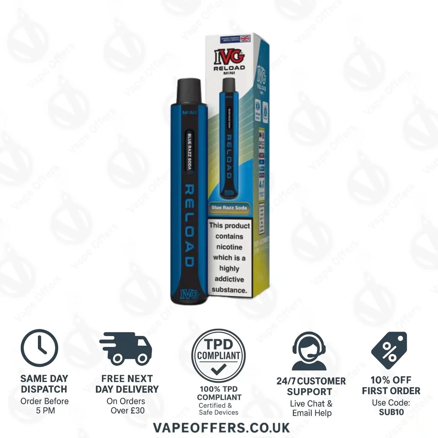 IVG Reload Mini Prefilled Pod Kit Blue Razz Soda