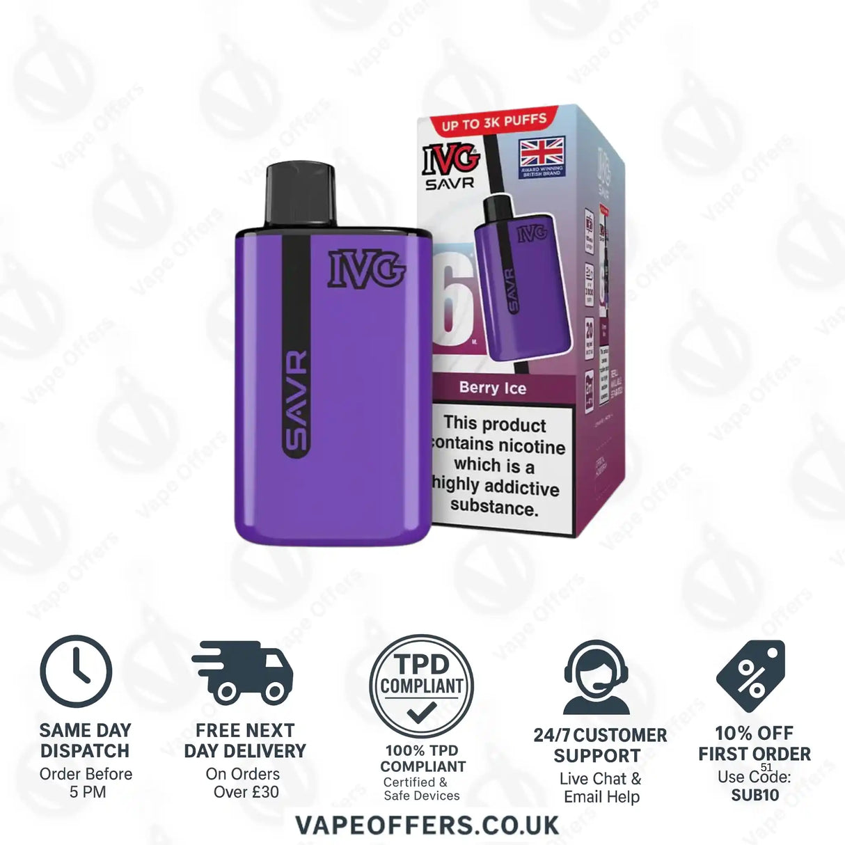 IVG SAVR 3K Prefilled Pod Kit Berry Ice