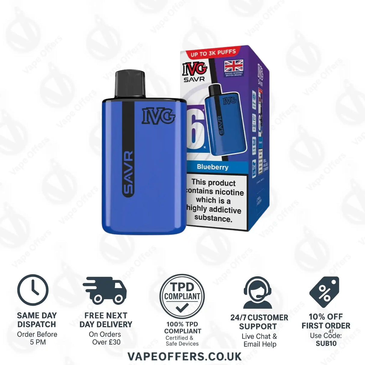 IVG SAVR 3K Prefilled Pod Kit Blueberry
