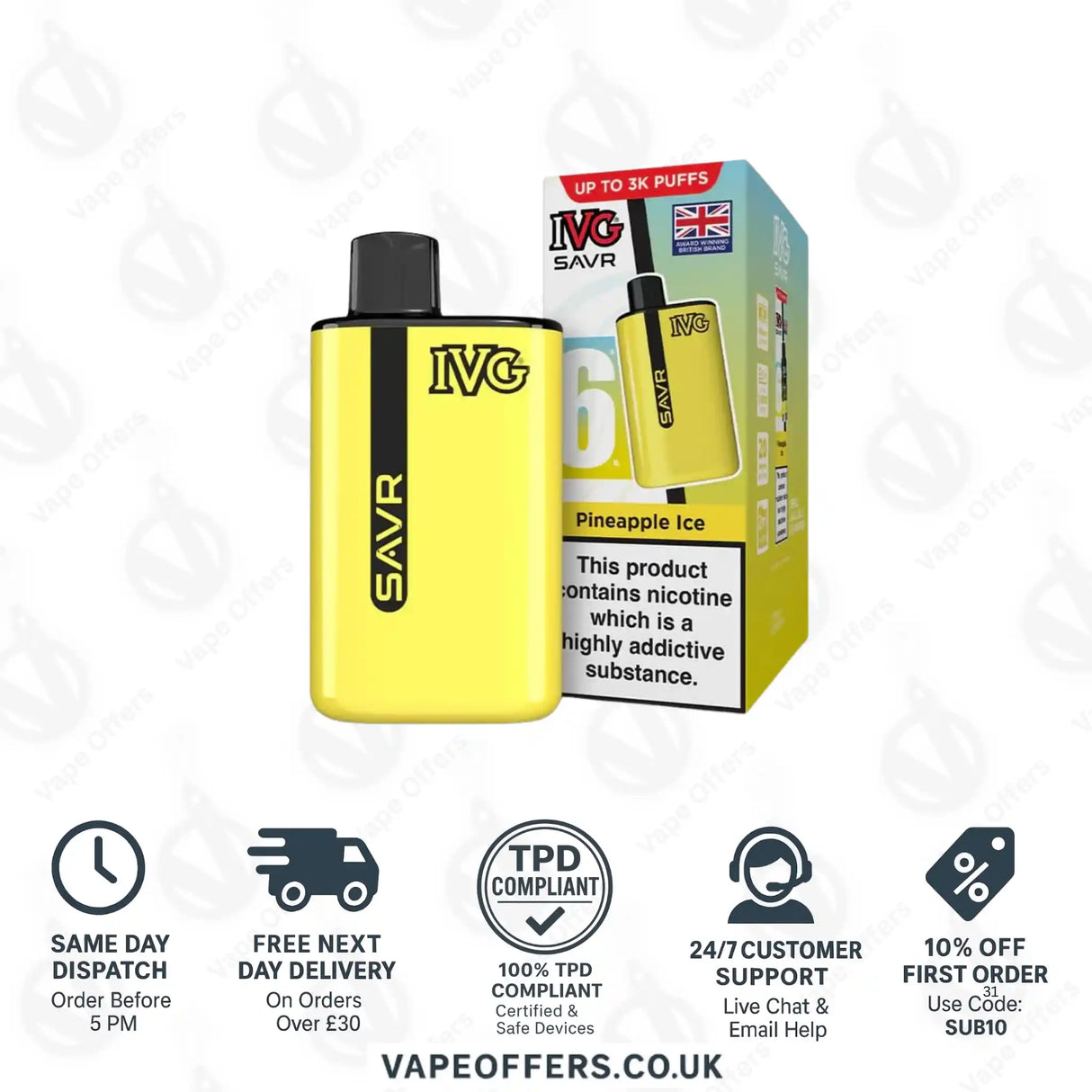 IVG SAVR 3K Prefilled Pod Kit Pineapple Ice