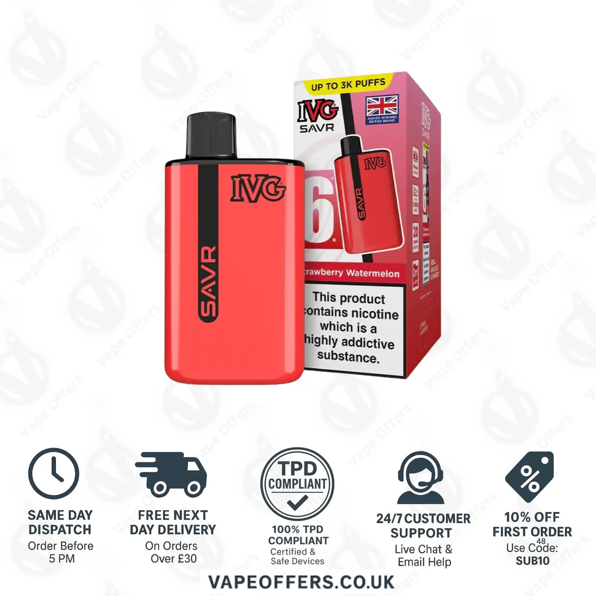 IVG SAVR 3K Prefilled Pod Kit Strawberry Watermelon