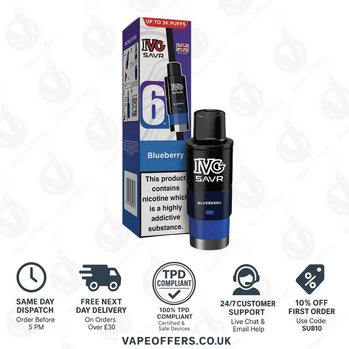 IVG Savr 3000 Prefilled Pods Blueberry