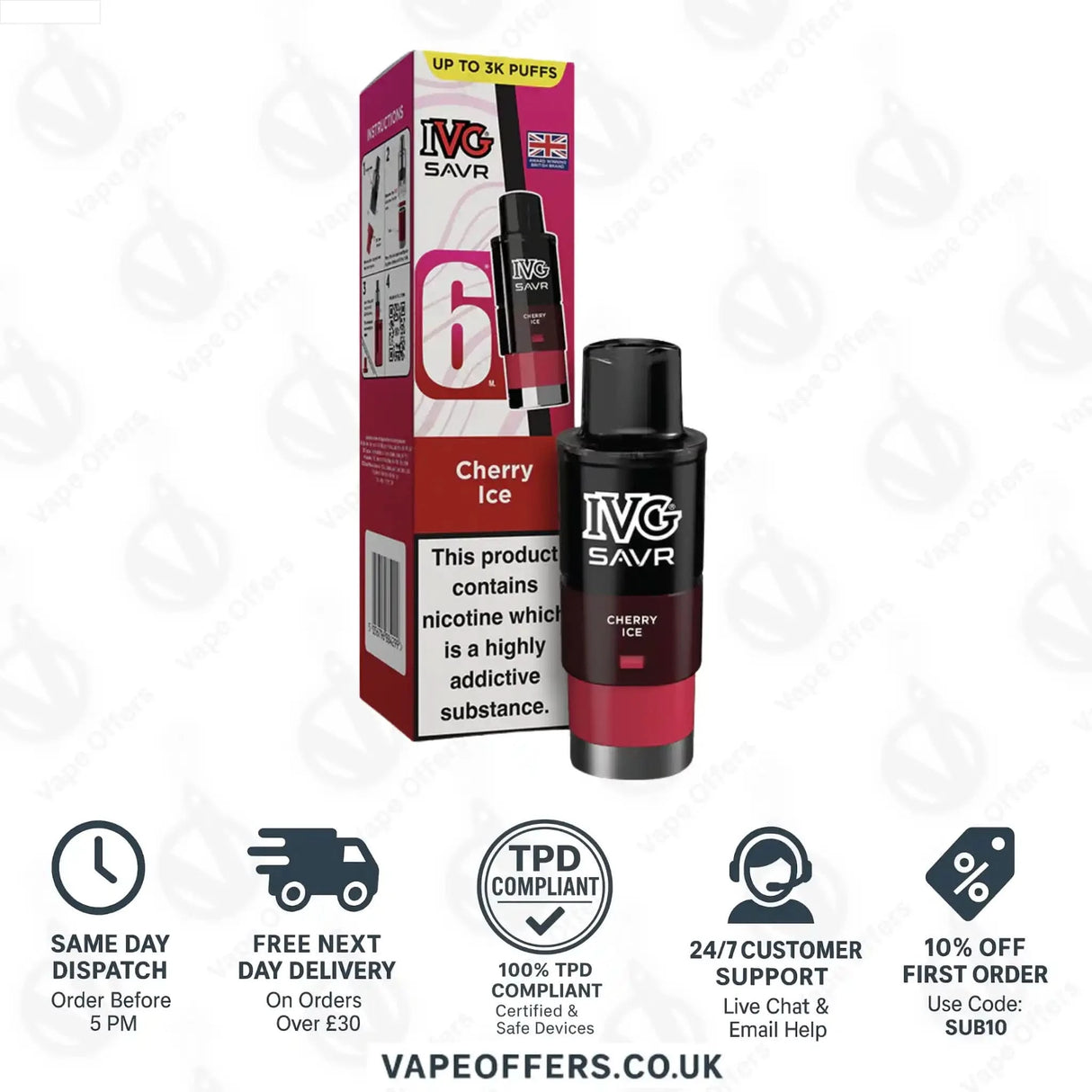 IVG Savr 3000 Prefilled Pods Cherry Ice