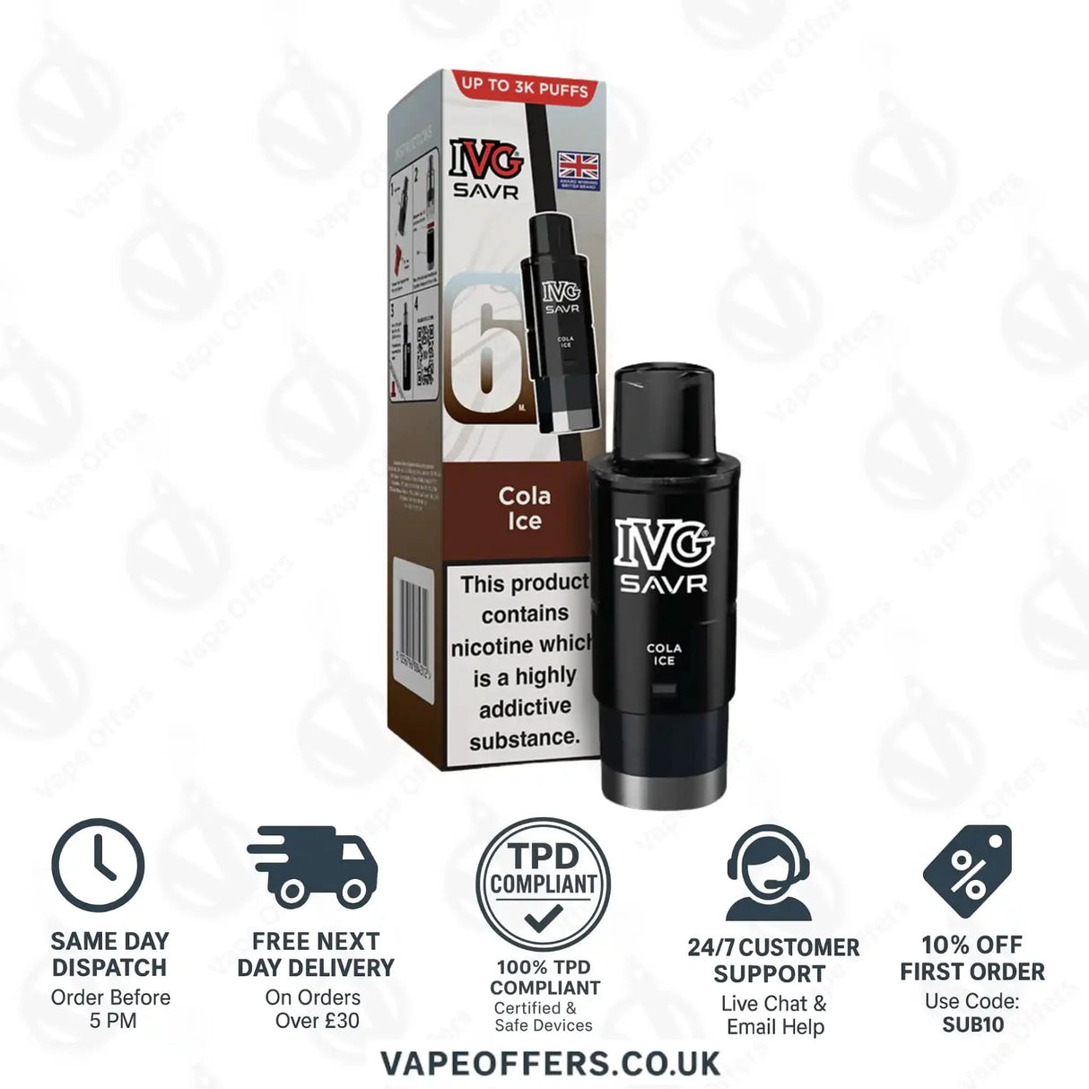 IVG Savr 3000 Prefilled Pods Cola Ice