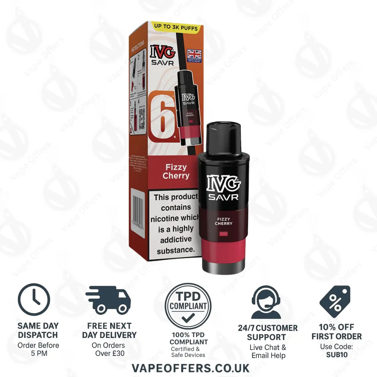 IVG Savr 3000 Prefilled Pods Fizzy Cherry