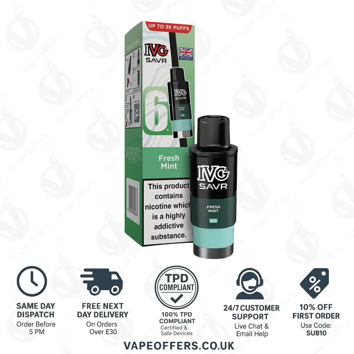 IVG Savr 3000 Prefilled Pods Fresh Mint