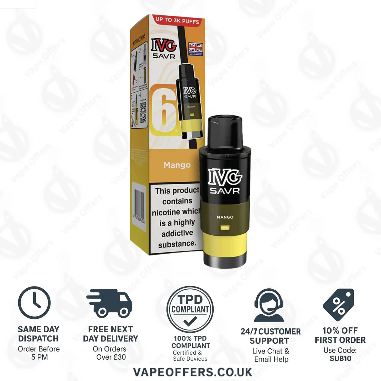 IVG Savr 3000 Prefilled Pods Mango