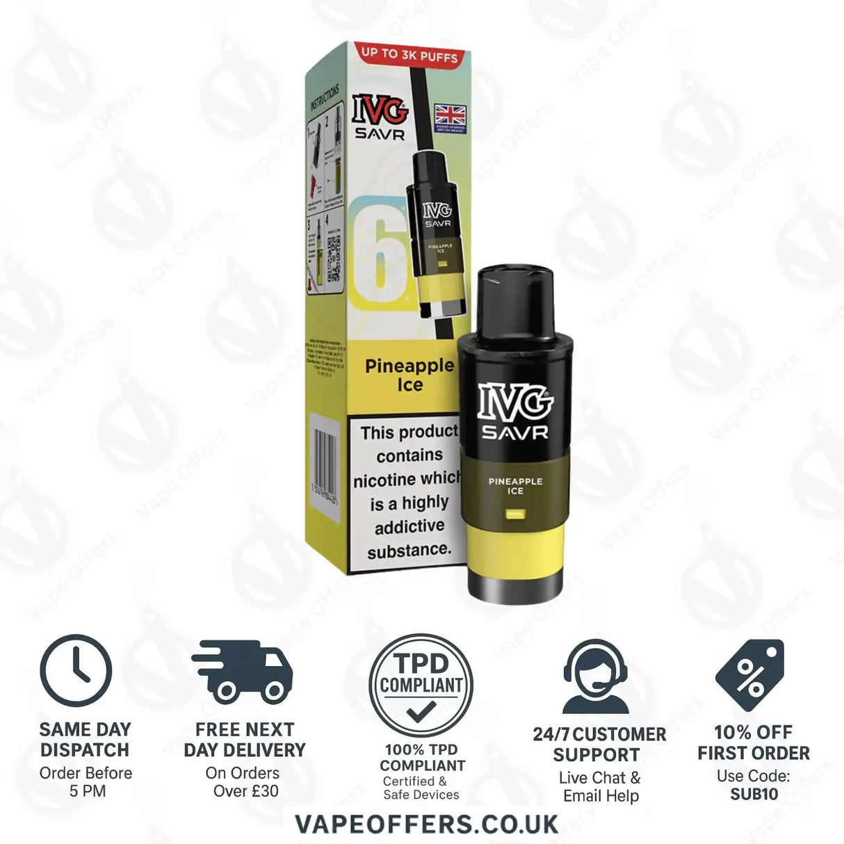 IVG Savr 3000 Prefilled Pods Pineapple Ice