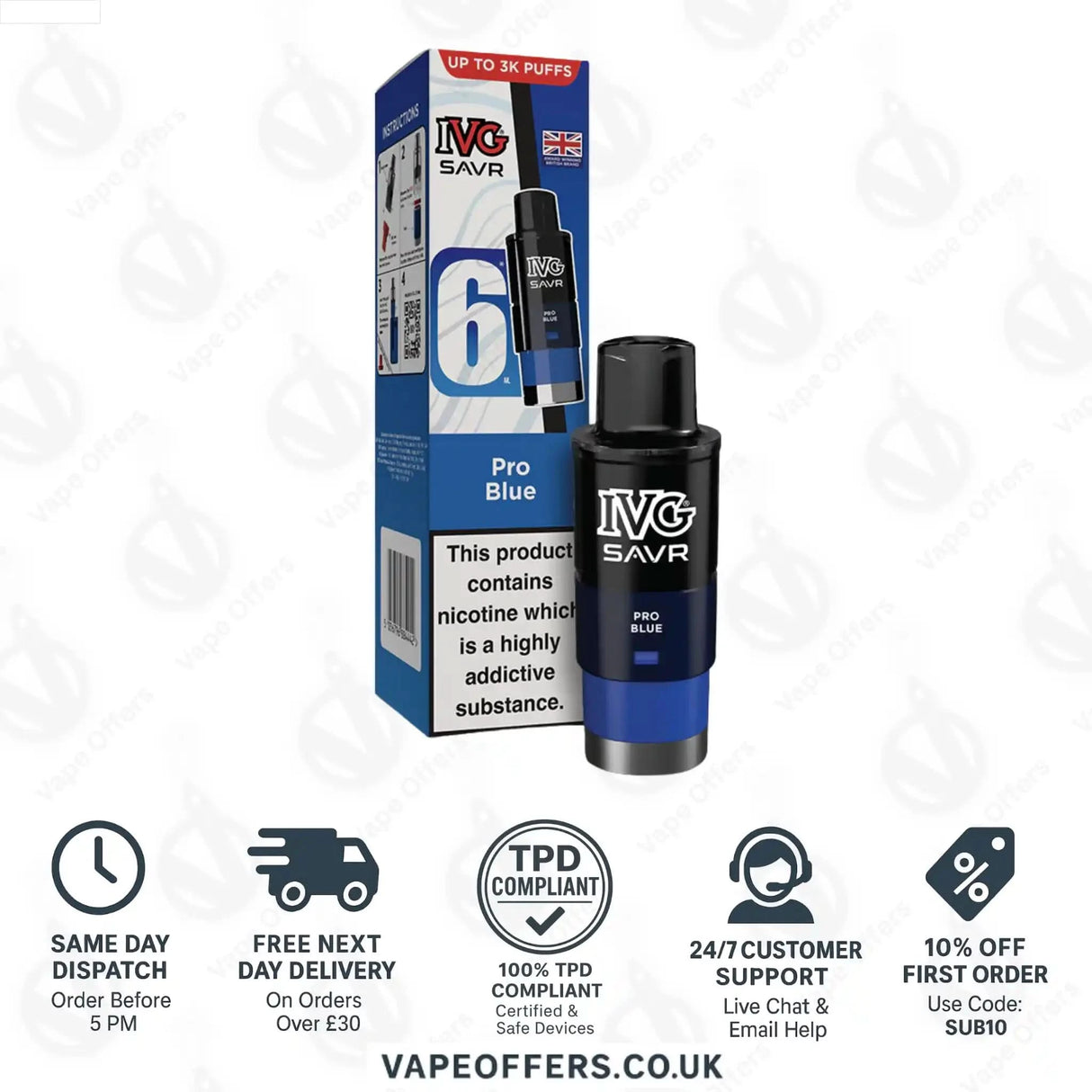 IVG Savr 3000 Prefilled Pods Pro Blue