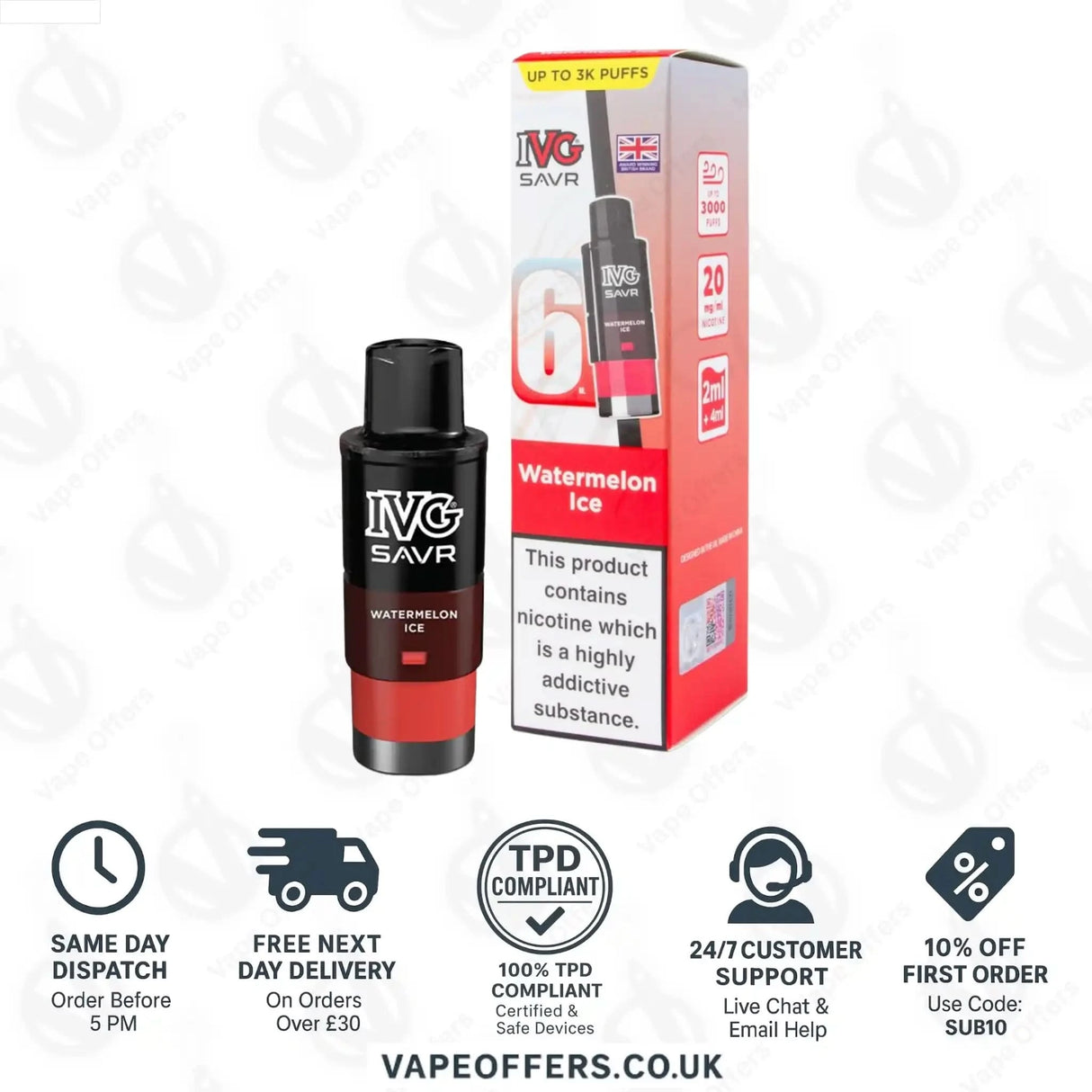 IVG Savr 3000 Prefilled Pods Watermelon Ice