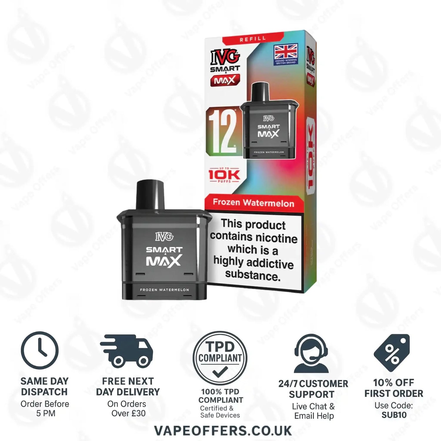 IVG Smart Max Prefilled Pods Frozen Watermelon