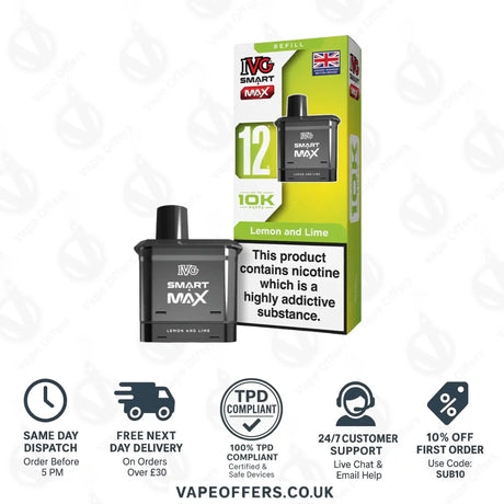 IVG Smart Max Prefilled Pods Lemon Lime