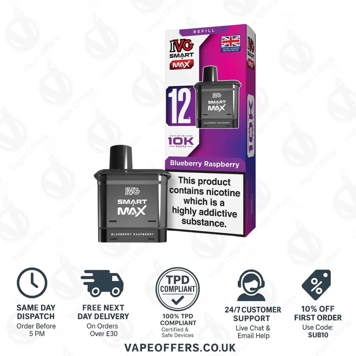 IVG Smart Max Prefilled Pods Blueberry Raspberry