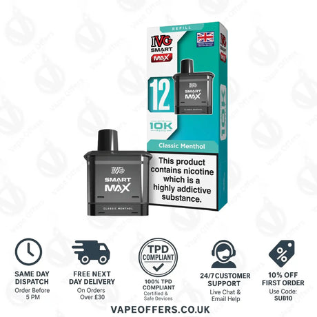 IVG Smart Max Prefilled Pods Classic Menthol