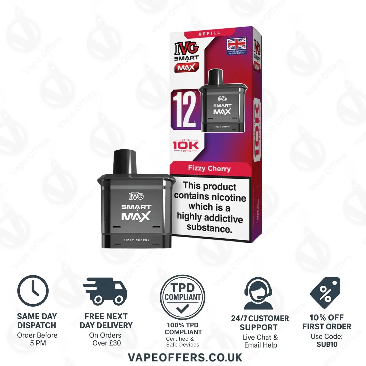 IVG Smart Max Prefilled Pods Fizzy Cherry