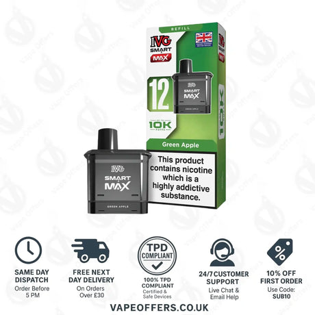 IVG Smart Max Prefilled Pods Green Apple