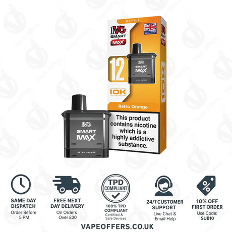 IVG Smart Max Prefilled Pods Retro Orange