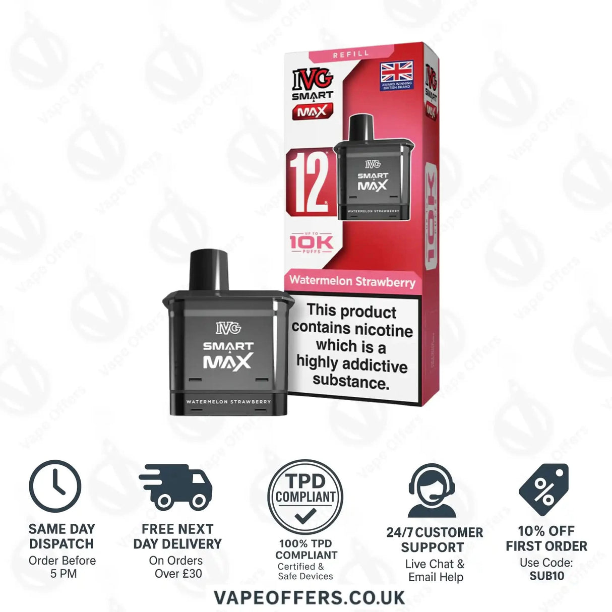 IVG Smart Max Prefilled Pods Watermelon Strawberry