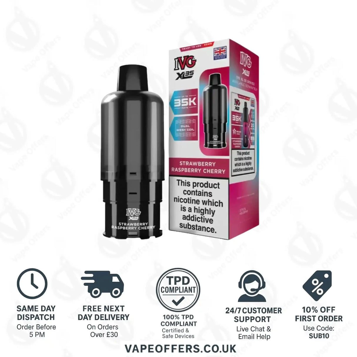 IVG XL 35K Prefilled Pod Strawberry Raspberry Cherry