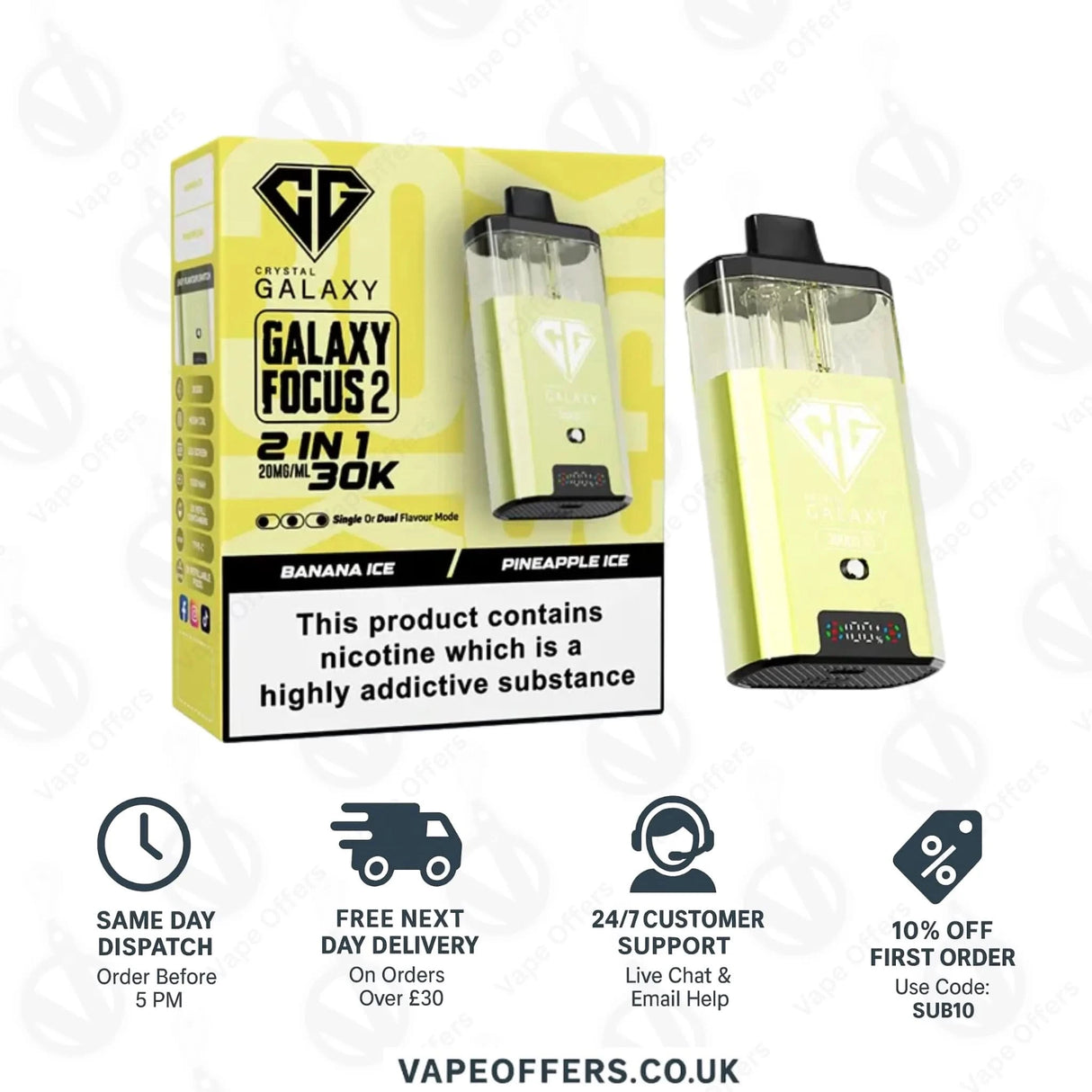 Crystal Galaxy Focus 2 30k Puffs Vape | 5 For £55