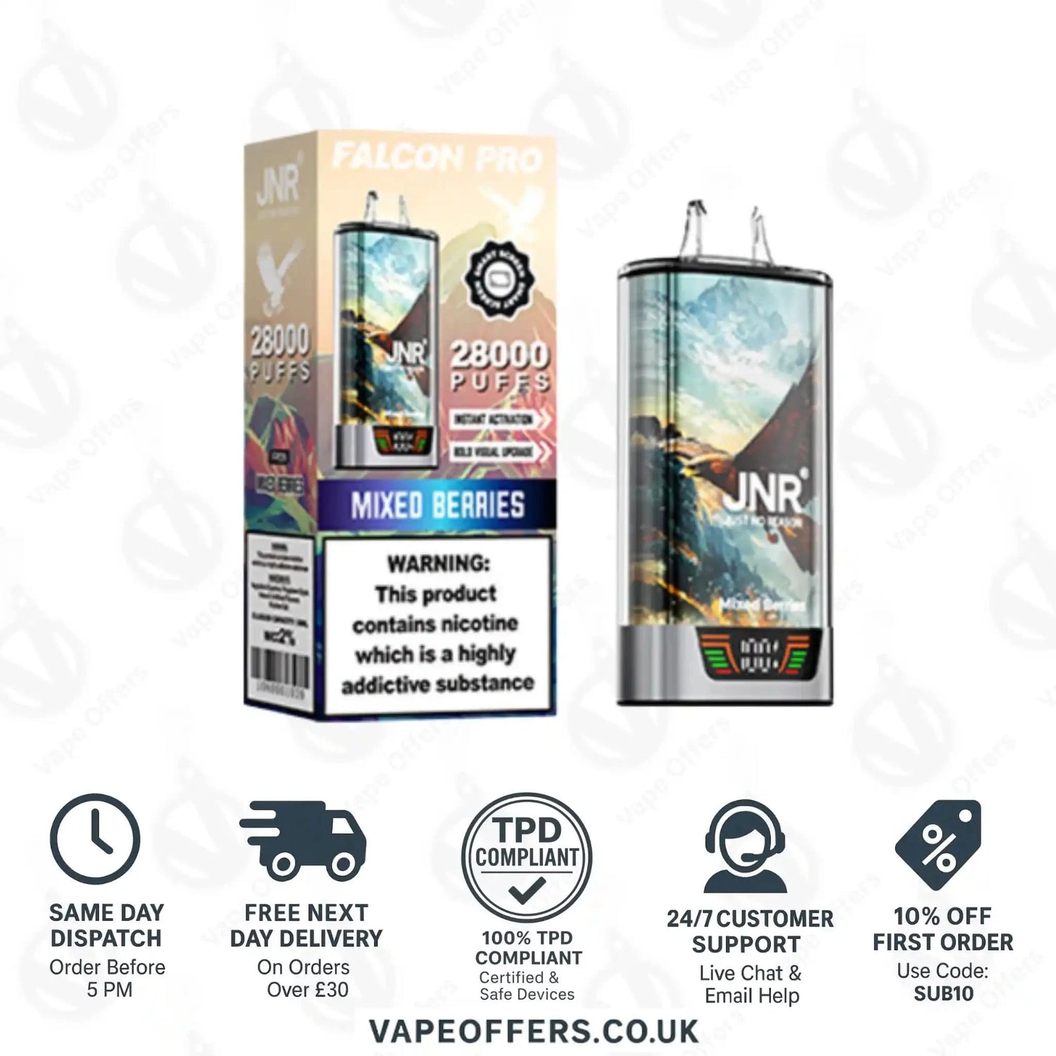 JNR Falcon Pro 28K Prefilled Vape Kit Mixed Berries
