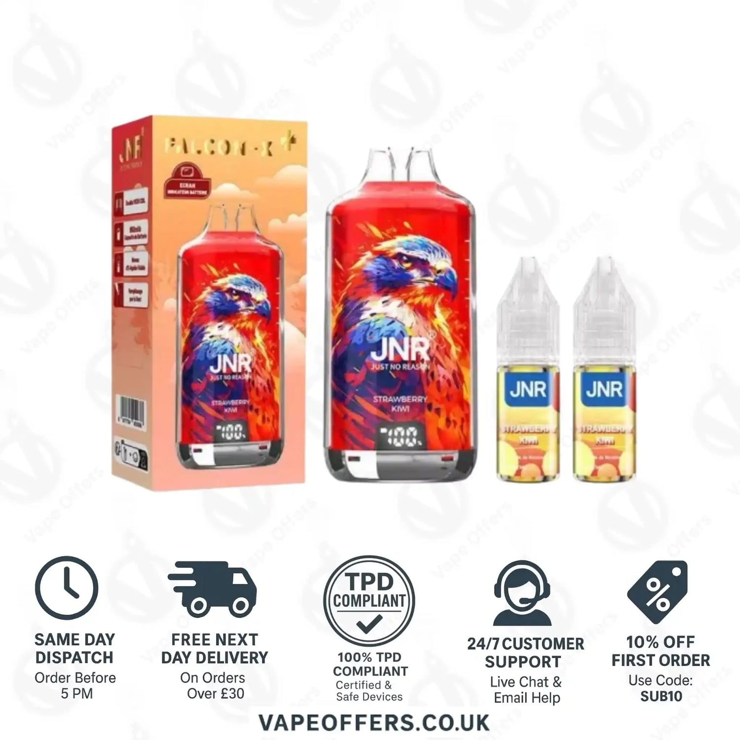 JNR Falcon X Plus 28K Prefilled Vape Kit Strawberry Kiwi