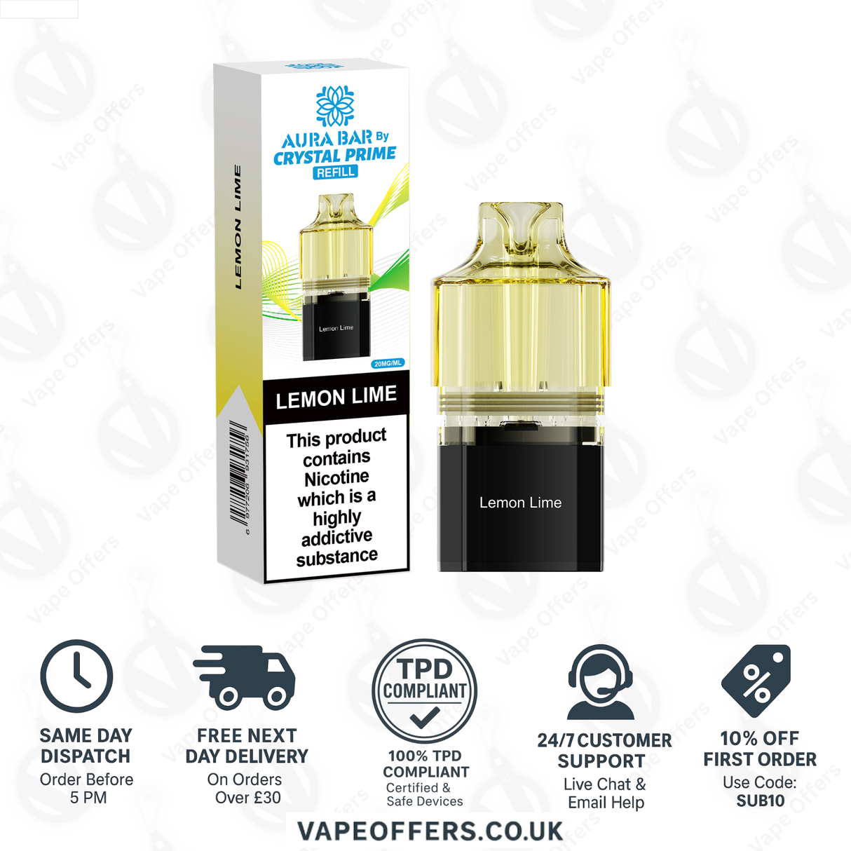 Lemon Lime Crystal Prime Aura Bar 10k Pod