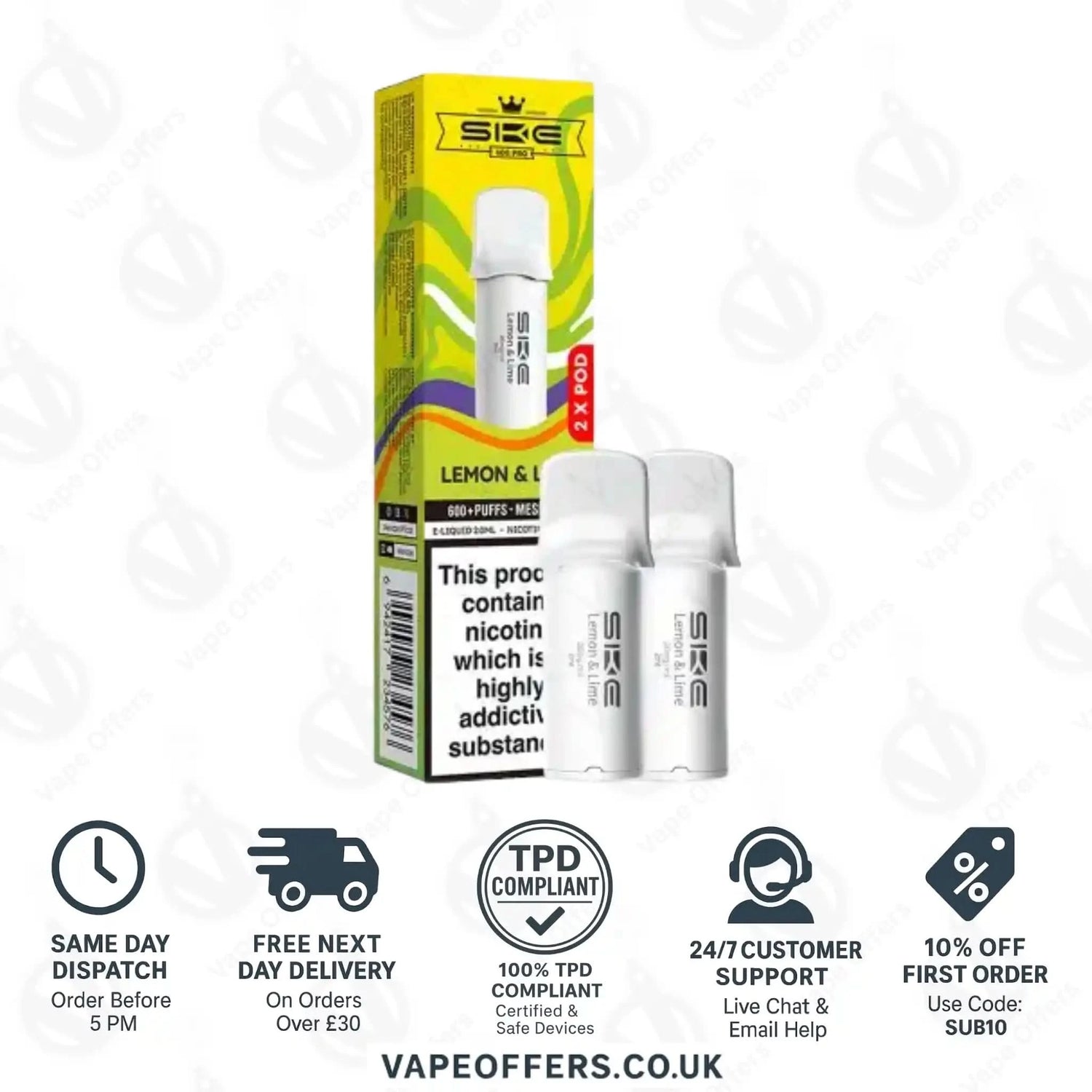 Lemon & Lime SKE Crystal Bar 600 Pro Prefilled Pods